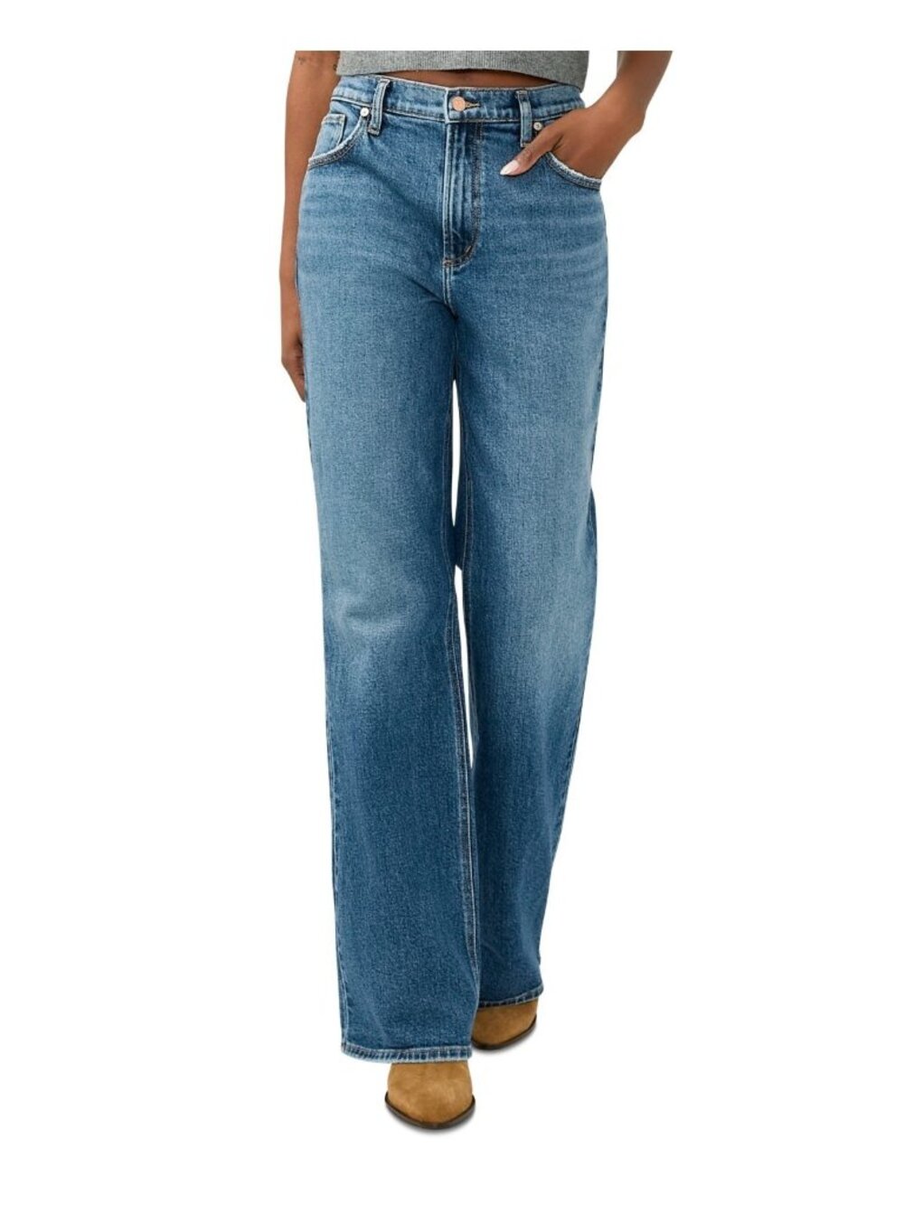 Silver Jeans Co. Women's Baggy Mid Rise Bootcut Jeans Blue Size 27 / 33 $88